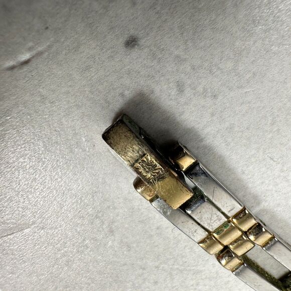 Anne Klein Watch Womens 16mm Rectangle Two Tone Link Band Quartz New Battery - Picture 9 of 16